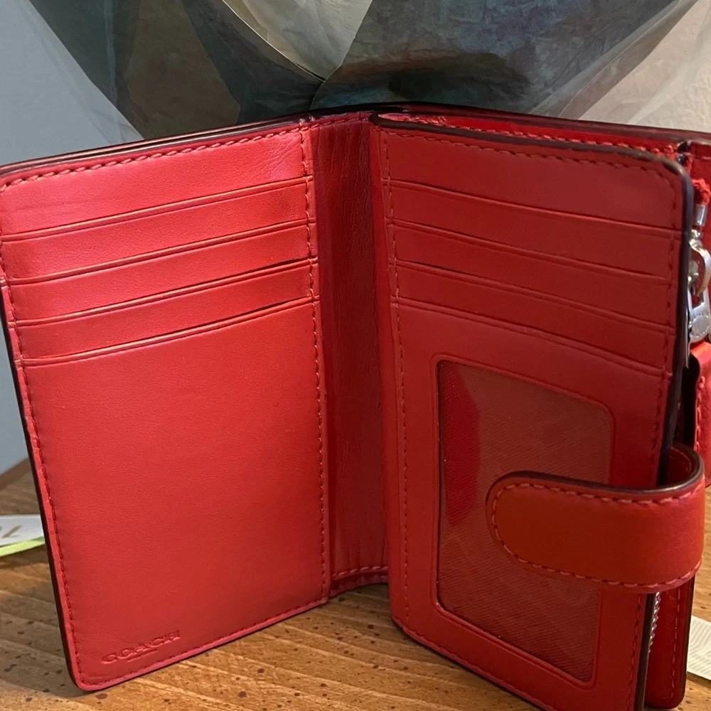 Coach Tan and Orange wallet. - Picture 3 of 6